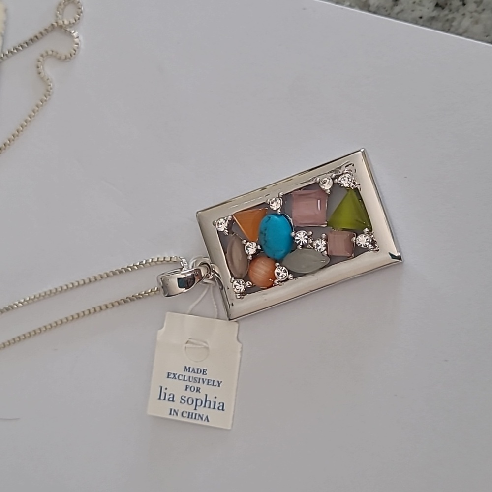 NEW - Lia Sophia Mulit-Stone Necklace - Picture 5 of 12